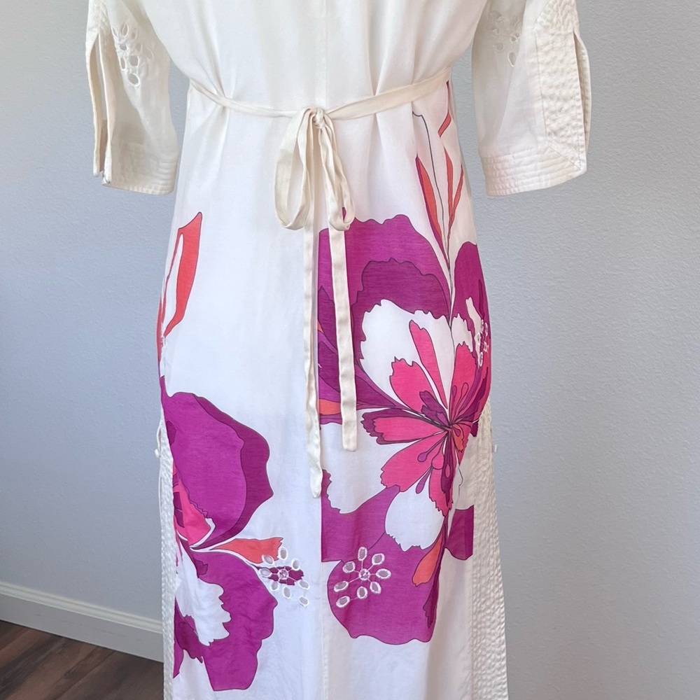 Bebe Women's Silk Blend Floral Print Half Sleeve Tunic Maxi Dress Size XS - Picture 13 of 16